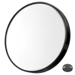 FRCOLOR 3X Magnifying Glass Mirror, Suction Cup Makeup Mirror with Lights, Compact Travel, 7.5 L x 7.5 W 0.4 H