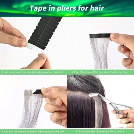 Tape in Hair Extensions Plier Silvery Stainless Steel Flat Surface Sealing Hair Extension Tools for Women Hair Extension Tools