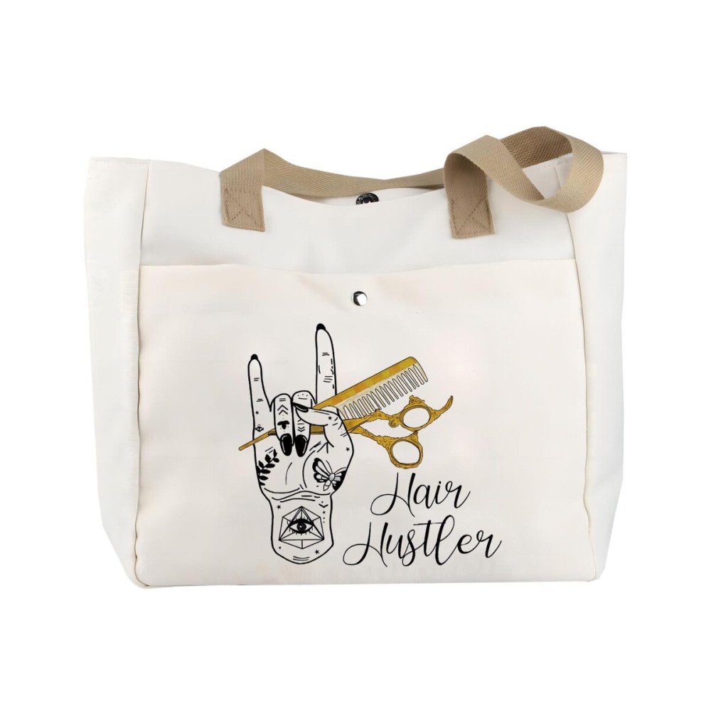 BLUPARK Hair Hustler Hand Gifts Hairs Stylist Tote Bag Cosmetologist Gifts Hairdresser Gift Beautician Shopping Bag Hairstylist Gift (Hair Hustler TO)