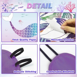 Pin The Tail on The Mermaid Party Game with 24 PCS Tails for Kids Girls Birthday 21\'\' x 28\'\' (Mermaid)