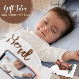 Gicoherero Highland Cows Baby Monthly Milestone Blanket Scotland Photo Prop Month Blanket Growth Chart Gift Ideas for Newborn Boy Girl Nursery Dcor Baby Shower 40 X 50