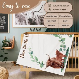 Gicoherero Highland Cows Baby Monthly Milestone Blanket Scotland Photo Prop Month Blanket Growth Chart Gift Ideas for Newborn Boy Girl Nursery Dcor Baby Shower 40 X 50