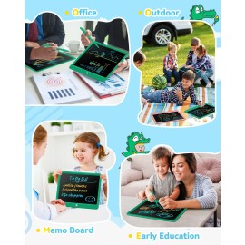 KOKODI 12 Inch LCD Writing Tablet with Anti-Lost Stylus Erasable Doodle Board Colorful Toddler Drawing Pad Car Travel School Games Toys for 3 4 5 6 7 8 Kids Birthday Gift for Girls Boys Adults Green