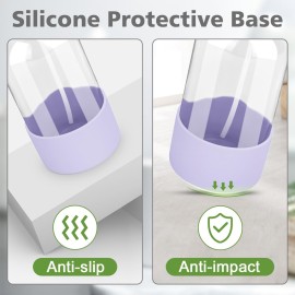 Rionisor Glass Spray Bottles with Silicone Sleeve Protection, Empty 16 oz Refillable Containers, Reusable Spray Bottles with Adjustable Nozzle for Hair, Cleaning Solutions, 1 Pack Purple Rionisor Glass Spray Bottles with Silicone Sleeve Protection, Empty 16 oz Refillable Containers, Reusable Spray Bottles with Adjustable Nozzle for Hair, Cleaning Solutions, 1 Pack Purple