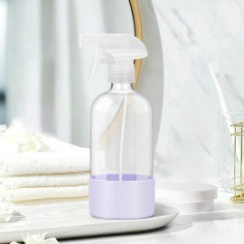 Rionisor Glass Spray Bottles with Silicone Sleeve Protection, Empty 16 oz Refillable Containers, Reusable Spray Bottles with Adjustable Nozzle for Hair, Cleaning Solutions, 1 Pack Purple Rionisor Glass Spray Bottles with Silicone Sleeve Protection, Empty 16 oz Refillable Containers, Reusable Spray Bottles with Adjustable Nozzle for Hair, Cleaning Solutions, 1 Pack Purple