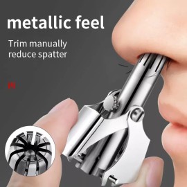 Manual Nose Hair Trimmer, 360 Degrees Rotate Stainless Steel with R Round Head Nasal Hair Trimmer Nasal Hair Cutter for Men Manual Nose Hair Trimmer, 360 Degrees Rotate Stainless Steel with R Round Head Nasal Hair Trimmer Nasal Hair Cutter for Men