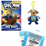 Dav Pilkey Dog Man Twenty Thousand Fleas Under The Sea Gift Set Includes Hardcover Book 11, Dog Man\'s Bark Knight Backpack Pull Plush Book Character, and Activity Pages