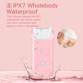 ENSSU Bikini Trimmer for Women with Type-C Rechargeable, Portable Pubic Hair Trimmer for Arms, Legs, Underarms, Electric Lady Body Shaver for Women & Men, Waterproof & Compact Size, Pink