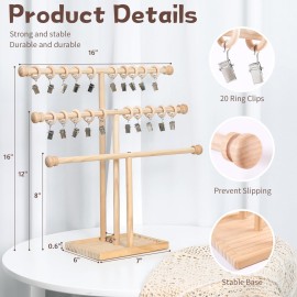 AOFLLU Baby Headband Holder - 3-Tier Wooden Headband Organizer - Hairbands holder Hair Accessories Organizer Storage - Baby Present Registry and Baby Shower List for Nursery Decor