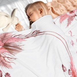 Gicoherero Floral Boho Baby Monthly Milestone Blanket Little Girl Bohemian Photo Prop Blanket Personalized Bliss Baby Present Pampas Grass Ideas for Newborn Princess Pinkk Nursery Dcor 40 X 50