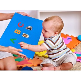 Foldable,Freestanding Felt Flannel Board Set for Toddlers,With 75 Felt Learning Letters Numbers Pieces,Double-Sided,With Storage Bag,for Parent-Child Story Time,Preschool,Classroom,Journey Time