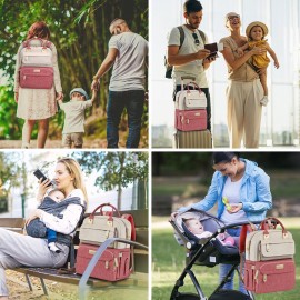 Legestori Diaper Bag Backpack, Baby Girl Diaper Bag, Large Diaper Bag Backpack Gift for Girls, Baby Diper Backpack for Travel with Insulated Pockets and Stroller Straps