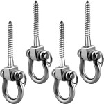 Restroma 4 Pack Heavy Duty 180 Swing Hangers 1750LB Capacity Stainless Steel Screw Brackets Hammock Hooks for Playground Yoga Hammock Chair Gymnastics Rings