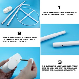 1 Set Mosquito Net Stand Baby Bed Mosquito Net Mounting Support Rack Mosquito Net Holder Clip- On Crib Mosquito Net Frame for Baby Crib Accessories