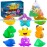Color Changing No Hole Bath Toys for Kids Toddlers, Color Change Sea Creatures Ocean Animal Toys with Drying Bag(9 Pack), Baby Bath Toys Water Toys Floating Fish Toys