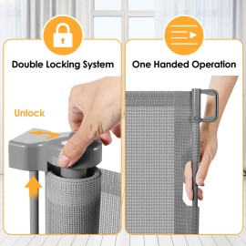 125 Inch Retractable Baby Gates for Wide Openings Extra Long Retractable Dog Gates for The House Extra Wide Retractable Pet Gates for Dogs Indoor Outdoor Large Stair Gates for Kids or Pets, Grey