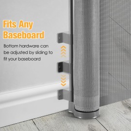 125 Inch Retractable Baby Gates for Wide Openings Extra Long Retractable Dog Gates for The House Extra Wide Retractable Pet Gates for Dogs Indoor Outdoor Large Stair Gates for Kids or Pets, Grey