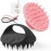 ManmiHealth Large Hair Scalp Scrubber, One-piece Silicone Scalp Massager for Wet Dry, Long Bristles Shampoo Brush for Dandruff Removal and Hair Growth with Free Strap&Hook.(Pink+Black)
