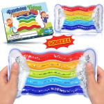 Squishy Sensory Toys for Kids - Fidget Toy Sensory Tube Filled with Colorful Goo, Glitter, Calming Tool for Autism, ADHD - Easter Basket Stuffer, Classroom Prizes, Goodie Bag Stuffers (Rainbow)