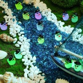 Barydat 150 Pcs Luminous Mini Resin Ducks Bulk Glow in The Dark Tiny Cowboy Duck with Sunglasses and Hat Tiny Resin Figures Ornaments for Micro Landscape Garden Dollhouse Decor DIY Craft Cake