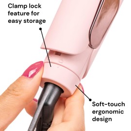 L\'ANGE HAIR Le Titane Titanium Curling Flat Iron for All Hair Types | Dual Voltage for Travel | Hair Straightener and Curler 2 in 1 (Blush 1)