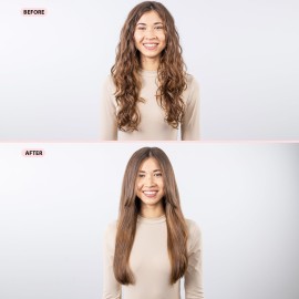 L\'ANGE HAIR Le Titane Titanium Curling Flat Iron for All Hair Types | Dual Voltage for Travel | Hair Straightener and Curler 2 in 1 (Blush 1)