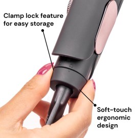 L\'ANGE HAIR Le Titane Titanium Flat Iron Hair Straightener and Curler 2 in 1 | Best Curling Flat Iron for All Hair Types | Dual Voltage Flat Iron for Travel | Hair Straightening Irons (Black 1)