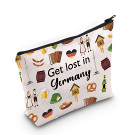 Germany Travel Gift Germany Makeup Zipper Pouch for Germany Traveler Gift Welcome to Germany Gift (Germany bag)