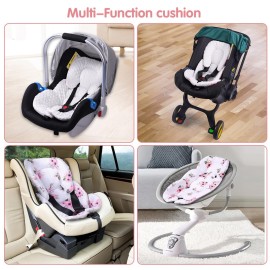 THE KENKYO 2-in-1 Reversible Infant Car Seat Insert for Newborn, Mink Dot Baby Car Seat Head & Body Support with Cotton Filled, Breathable Baby Car Seat Cushion for Strollers, Swings and Bouncers