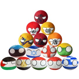 HOMKT Countryballs Plush Keychain, 15Pcs Country Ball Anime Plushies, Cute Keychain for Kids Gift, 4in, New Mix Color