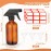 Norme 24 Pcs Glass Spray Bottles with Funnels and Labels 8 oz Refillable Cosmetic Empty Spray Containers with Trigger Squirt Containers for Essential Oil Cleaning Solutions(Brown)