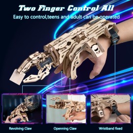 COWVTUJ ARMPAL Mechanical Claw Model Kit 3D Wooden ClawBot Puzzle for Adults and Teens Self-Assembly Robot Arm Building Kits to Build Laser-Cut Wooden Puzzle Mechanical Toy Realistic Robot Toy Gifts