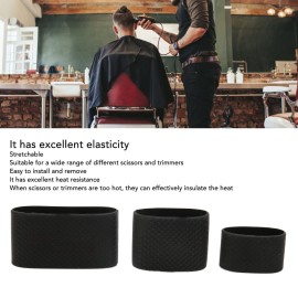 Clipper Bands, Pack of 3 Professional Black Silicone Slip Heat Electric Clipper Protective Sleeve Electric Clipper Bands for Salon Baber Tool Scissors Trimmers Clipper Bands, Pack of 3 Professional Black Silicone Slip Heat Electric Clipper Protective Sleeve Electric Clipper Bands for Salon Baber Tool Scissors Trimmers