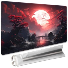 Board Game 14x24in MTG Playmat Compatible for OCG CCG RPG TCG Playmats (Blood Moon Secrets)