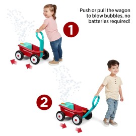 Baby Walker Wagon, Baby Toy Cart, Toddler Toys, Rolling Cart, Radio Flyer Bubble Buddy Walker Wagon for Kids Ages 1-4 Years, Red