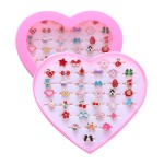 PASEMM 36pcs Little Girl Jewel Rings, Adjustable, No Duplication Kids Play Rings in Box,Pretend and Dress Up Rings for 4-12 Year Old Girls Birthday Gifts Holiday Gifts, 4 5 6 7 8 9 10 11 12 Year Old G