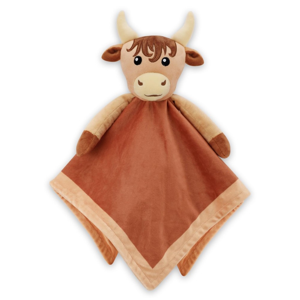 Gicoherero Highland Cow Baby Security Blanket - Cow Baby Lovey - Nursery Stuff - Newborn Boy Gift