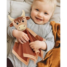 Gicoherero Highland Cow Baby Security Blanket - Cow Baby Lovey - Nursery Stuff - Newborn Boy Gift