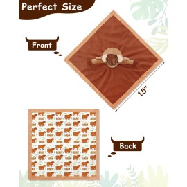 Gicoherero Highland Cow Baby Security Blanket - Cow Baby Lovey - Nursery Stuff - Newborn Boy Gift