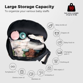Storage Bag Compatible with Doona Car Seat Stroller, Stroller Accessories, Large Capacity, Diaper Bag Accessories, Wearable/Handle Backpack, Stroller Organizer Bag Carry-All Parent Organizer (Black)