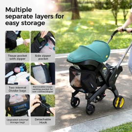 Storage Bag Compatible with Doona Car Seat Stroller, Stroller Accessories, Large Capacity, Diaper Bag Accessories, Wearable/Handle Backpack, Stroller Organizer Bag Carry-All Parent Organizer (Black)