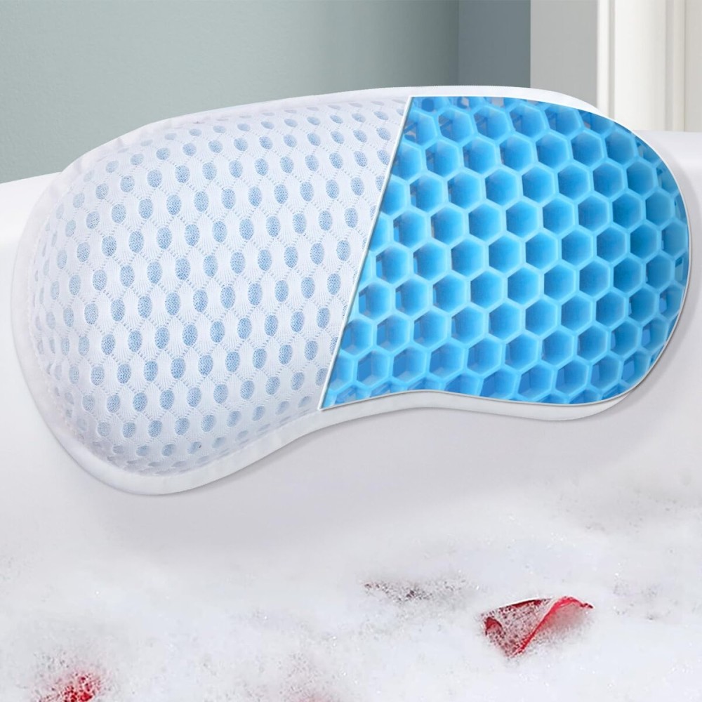 Bathtub Bath Pillows for Tub - Bathtub Pillow for Neck & Back Support with Ergonomic TPE, 4D Mesh Upgraded Bath Tub Pillow Headrest with 3 Strong Suction Cups & Hook, Bathroom Accessories, Spa Gifts Bathtub Bath Pillows for Tub - Bathtub Pillow for Neck & Back Support with Ergonomic TPE, 4D Mesh Upgraded Bath Tub Pillow Headrest with 3 Strong Suction Cups & Hook, Bathroom Accessories, Spa Gifts