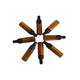 AGENIZ 50 Pcs 5ml Amber Mini Dropper Bottles Essential Oils Sample Dropper Bottles For Traveling Essential Oils Perfume Cosmetic Liquid