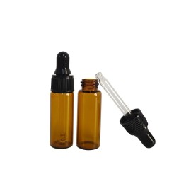 AGENIZ 50 Pcs 5ml Amber Mini Dropper Bottles Essential Oils Sample Dropper Bottles For Traveling Essential Oils Perfume Cosmetic Liquid