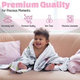 Nestworthy Milestone Blanket for Baby Girl - Perfect New Baby Girl Gifts for Newborn Girls, Newborn Essentials Photo Blanket for Age and Growth with Our Soft Fleece Milestone Blanket 60x40