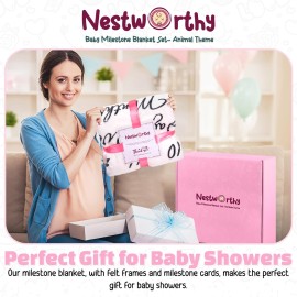 Nestworthy Milestone Blanket for Baby Girl - Perfect New Baby Girl Gifts for Newborn Girls, Newborn Essentials Photo Blanket for Age and Growth with Our Soft Fleece Milestone Blanket 60x40