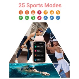 Amzhero Health Fitness Tracker with 24/7 Heart Rate, Blood Oxygen, Blood Pressure, Sleep Tracker, 5ATM Waterproof Activity Trackers with Step Tracker, Pedometer (S & L Bands Included)