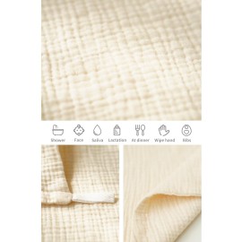 Konssy 6 Pack Baby Muslin Washcloths for Unisex 100% Cotton Wash Cloth Set for Baby Face Body Comfy and Soft for Newborn Infants Kids Girls and Boys