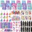 Winrayk 184Pcs Unicorn Party Favors Unicorn Birthday Party Supplies for Girls, Gift Bag Bookmark DIY Sticker Stamper Ring Sticker Slap Bracelet Keychain, Kids Goodie Bag Stuffers Girls Birthday Favors