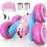 NUOKE Remote Control Car, Pink RC Cars for Girls, Rechargeable RC Truck, 2.4Ghz Double Sided 360 Rotating Stunt Car Toy with Headlights, Birthday Gift for Kids Age 3+